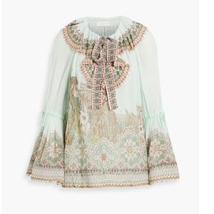 ZIMMERMANN
Bead-embellished printed chiffon blouse